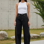 Black jeans on a white background