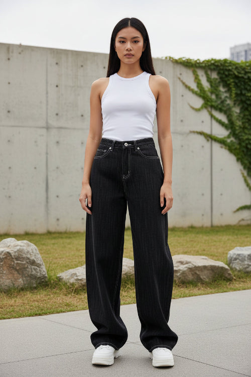 Black jeans on a white background