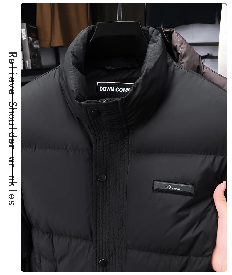 High End Winter New Brand Casual Fashion Warm 85% Duck Down Filled Mens Jacket Designer Feather Windbreaker Puffer Coats