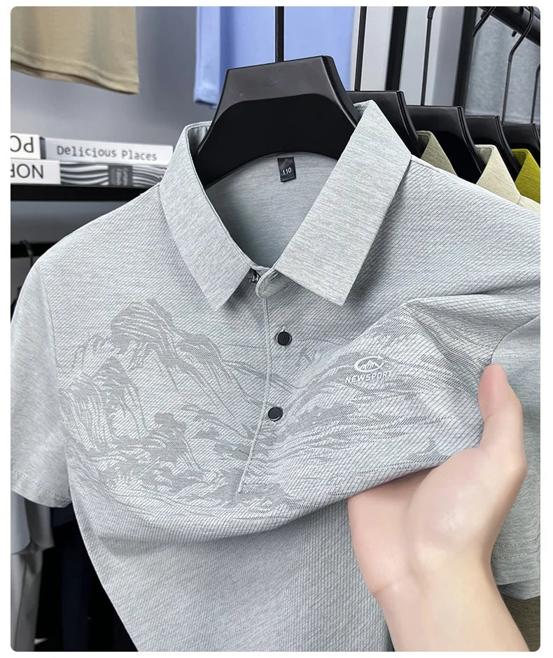 Summer New Print Comfortable Short Sleeve POLO Shirt Collar Fashion Casual T-shirt Cross-border Versatile Top