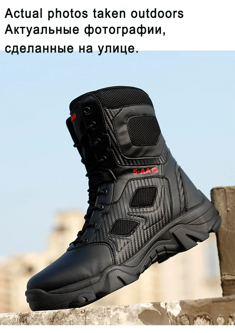 Men's Shoes Winter Men Combat Tactical Boots 2026 New Work Safety Shoes for Men Sneakers Fashion Waterproof Motorcycle Boots