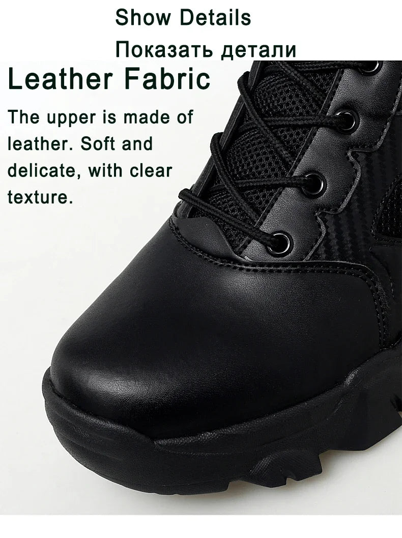 Men's Shoes Winter Men Combat Tactical Boots 2026 New Work Safety Shoes for Men Sneakers Fashion Waterproof Motorcycle Boots