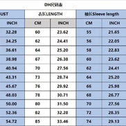 A size chart table in Chinese for DH clothing, showing measurements for bust, length, sleeve length, and shoulder for sizes 2XS to 6XL in centimeters and inches.