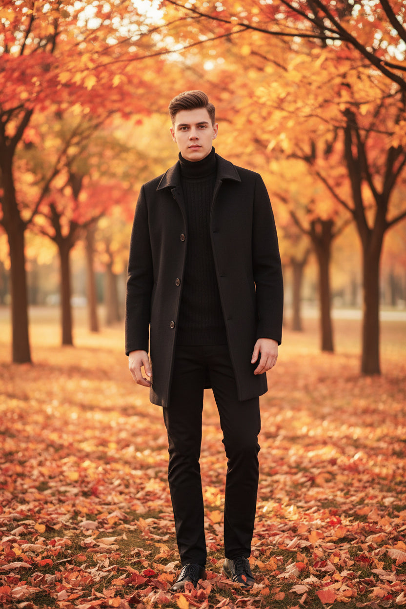 High Quality Fashion Single Sided Coat for Autumn/Winter New Wool Men