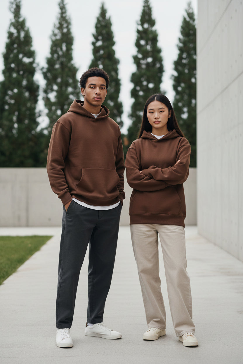 Brown hoodie on a white background
