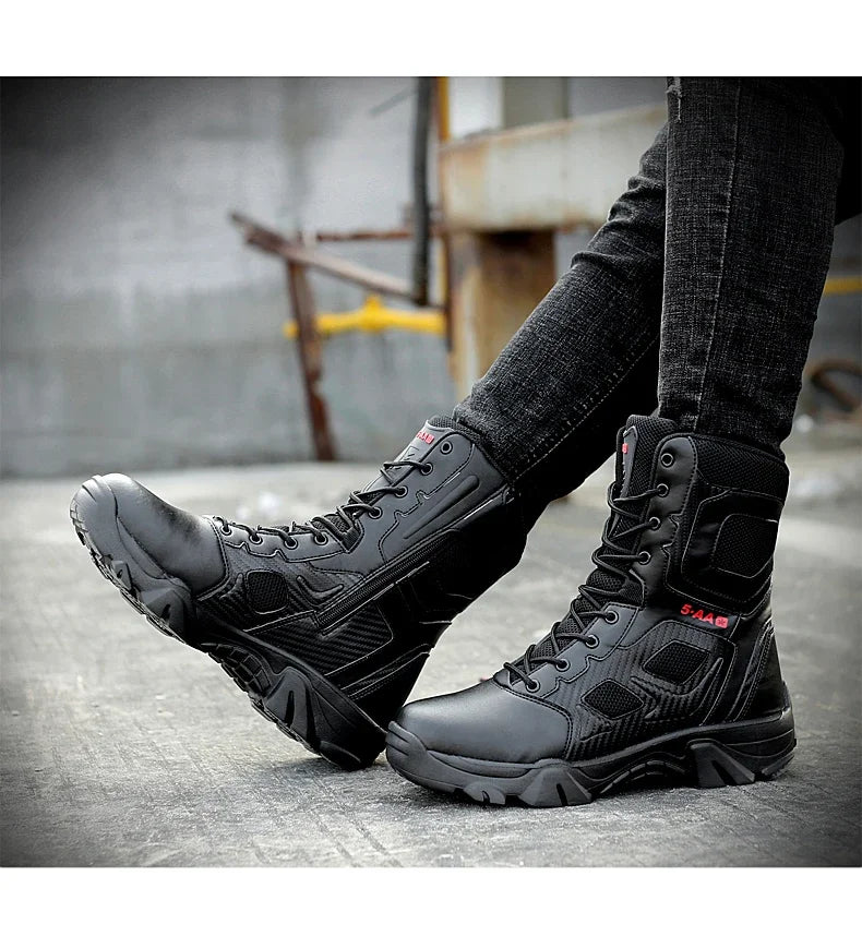 Men's Shoes Winter Men Combat Tactical Boots 2026 New Work Safety Shoes for Men Sneakers Fashion Waterproof Motorcycle Boots