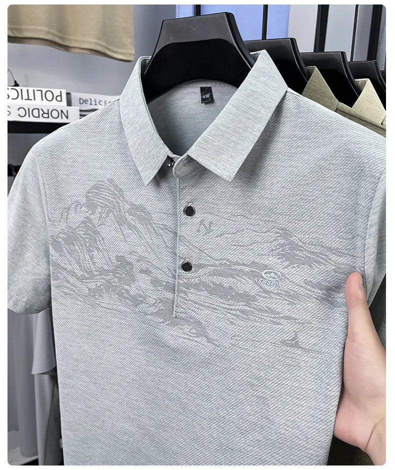 Summer New Print Comfortable Short Sleeve POLO Shirt Collar Fashion Casual T-shirt Cross-border Versatile Top