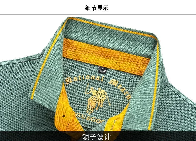 2024 High Quality Men's Cotton Embroidered Polo Shirt Summer New High-end Business Casual Lapel Short Sleeve T-shirt