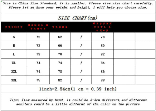 Supplier’s jeans size chart for sizes S–3XL with measurements in centimeters and a note that sizing runs smaller.