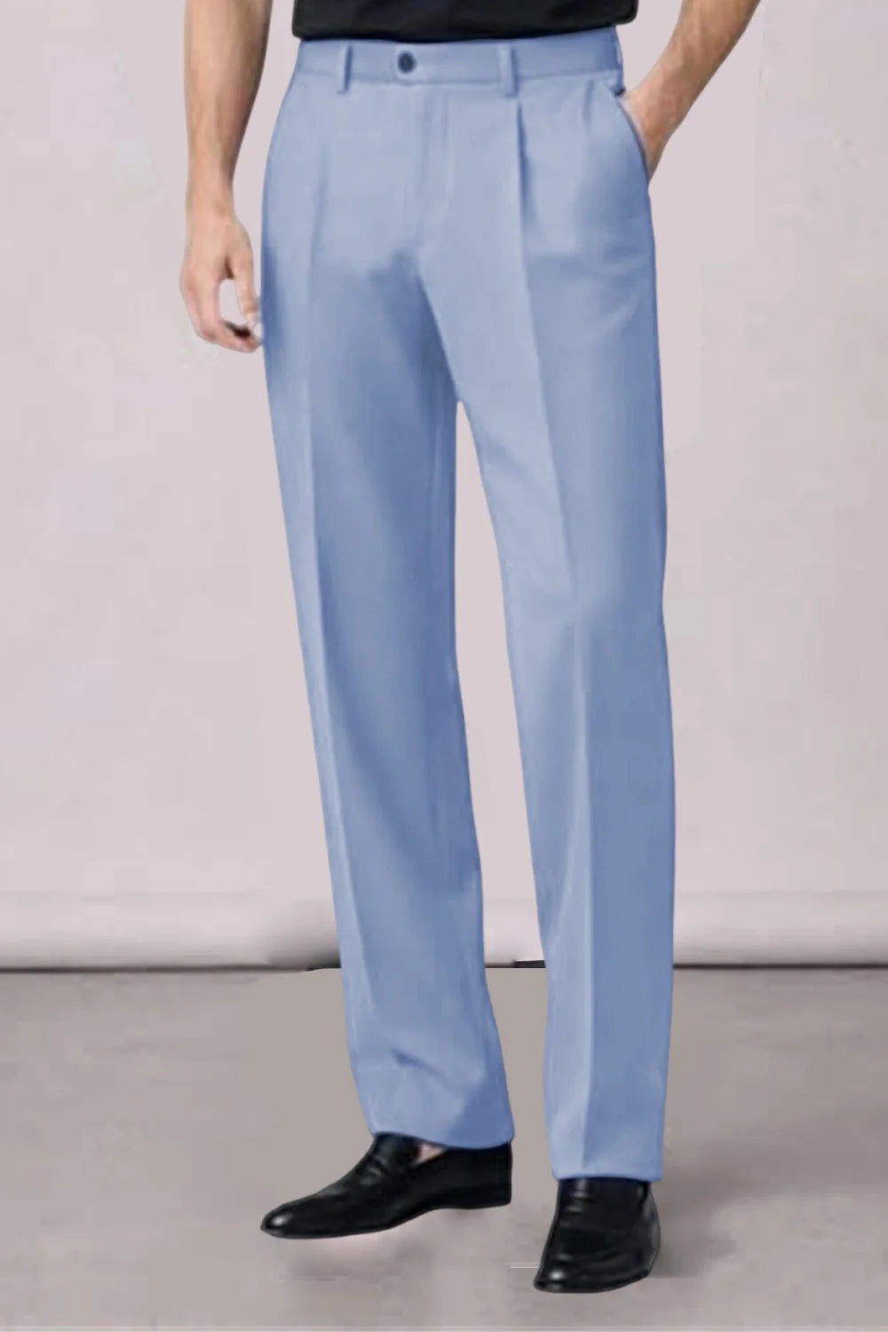 Men's Premium Pleated Wide-Leg Dress Pants Versatile Formal Casual Trousers Chinos Business Daily Office Banquet Wedding Summer