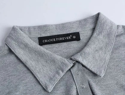 Polo Neck Shirt for Women Sexy Woman T Coquette Clothes Plain 100℅ Cotton Button Slim Korean Style with Collar Pretty Cheap Tops