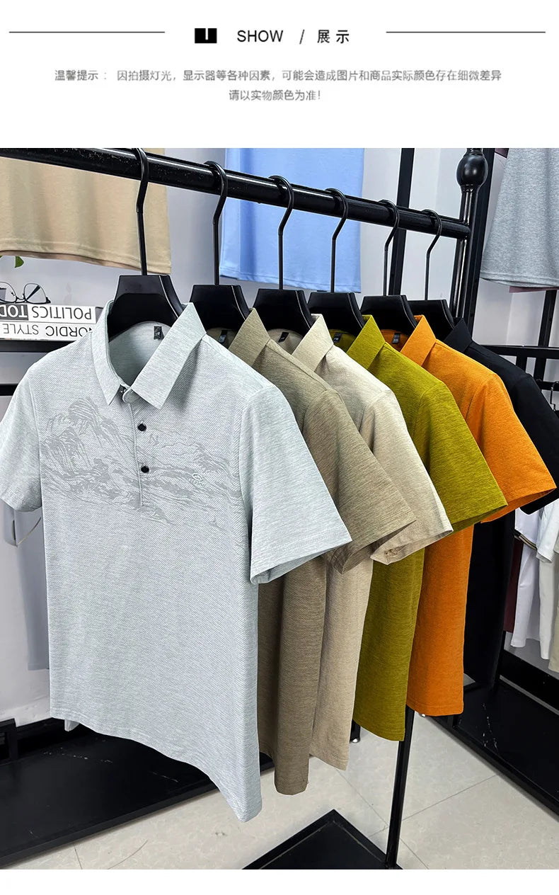 Summer New Print Comfortable Short Sleeve POLO Shirt Collar Fashion Casual T-shirt Cross-border Versatile Top