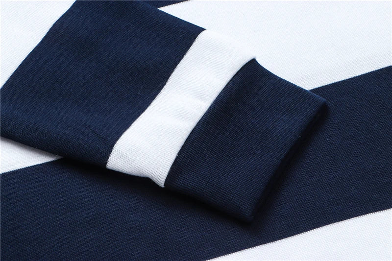 TACE&SHARK Brand Shark Wide Stripes Embroidery Red Long Sleeve Polo Tops Casual Fashion Men Slim Polo Casual Business Clothes