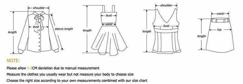 Measurement chart for a school uniform with labeled parts and dimensions.