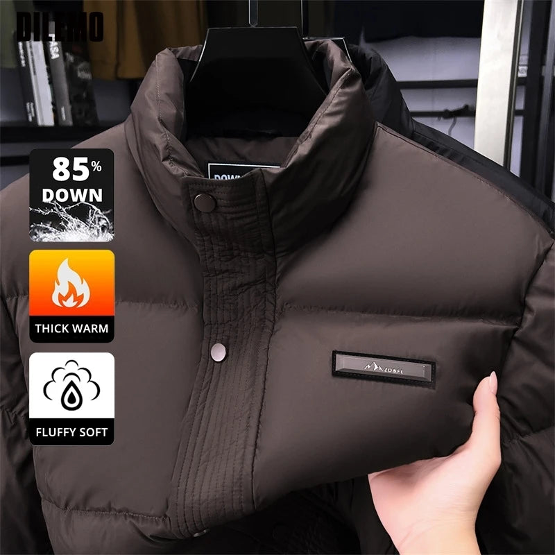 High End Winter New Brand Fashion Warm 85% Duck Down Filled Mens Jacket Casual Designer Feather Windbreaker Puffer Coats