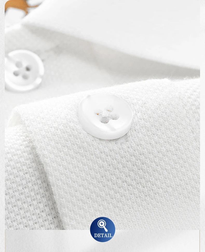 Luxury Embroidery Men's Polo Shirt Summer Thin Breathable 100%Cotton Black Navy Blue Lapel Short-Sleeved Tops Brand Clothing