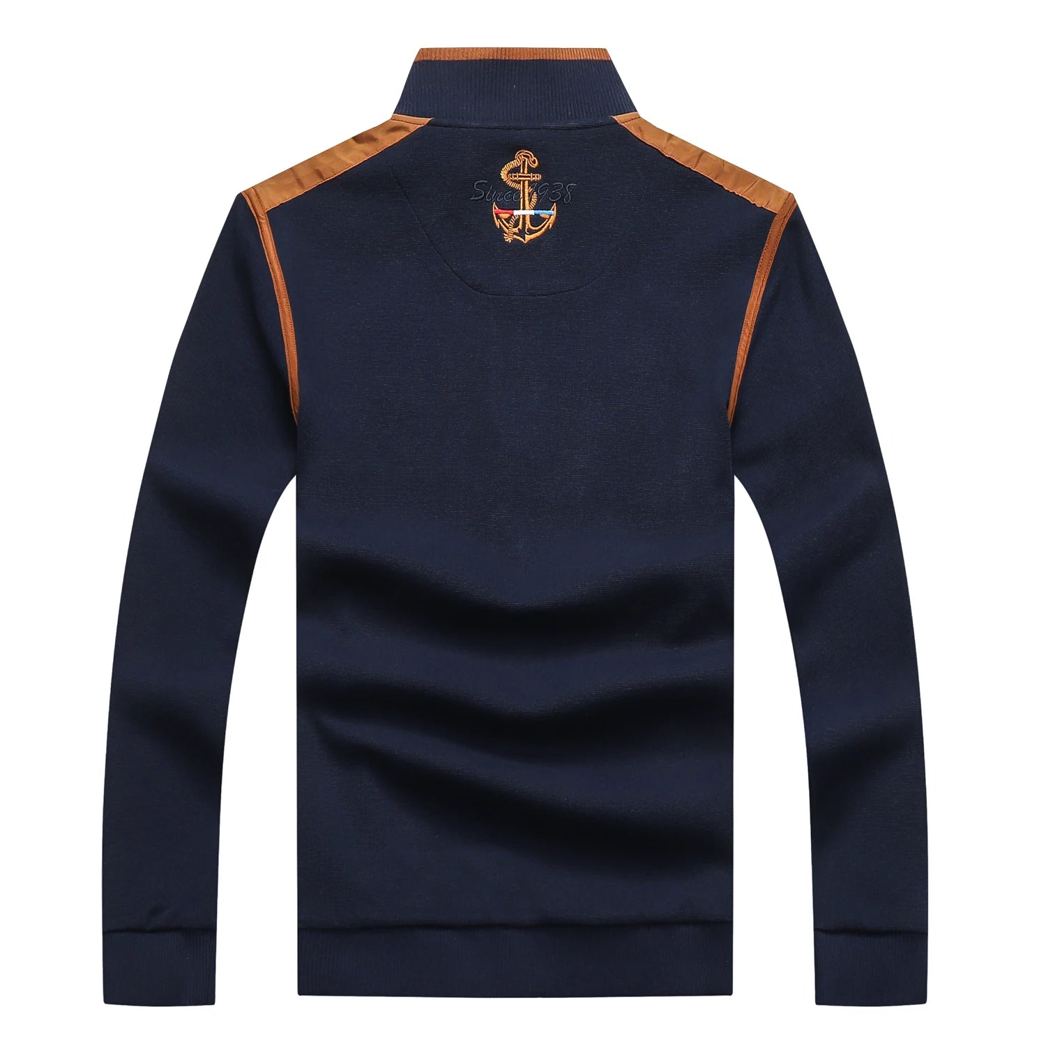 TACE&SHARK 2023 Casual Business Yellow Polo Shirt Pullover Half Zipper Patchwork Polo Shirt for Men Fashion Shark Embroidery