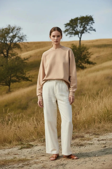 Beige sweatshirt on a white background