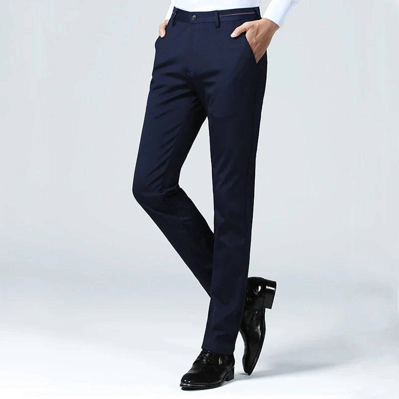 Premium Anti-wrinkle Non-ironing New Brand Casual Fashion Stretch Men Dress Pants Comfortable Business Office Long Suit Trousers