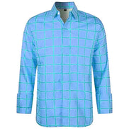 Blue checkered shirt on a white background