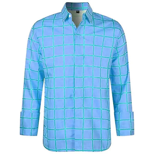 Blue checkered shirt on a white background