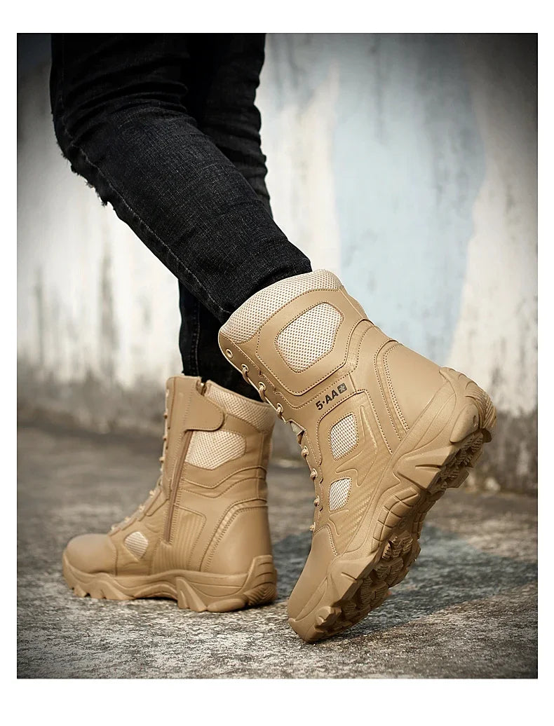Men's Shoes Winter Men Combat Tactical Boots 2026 New Work Safety Shoes for Men Sneakers Fashion Waterproof Motorcycle Boots