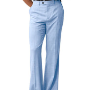 Light blue pants worn by a person on a white background