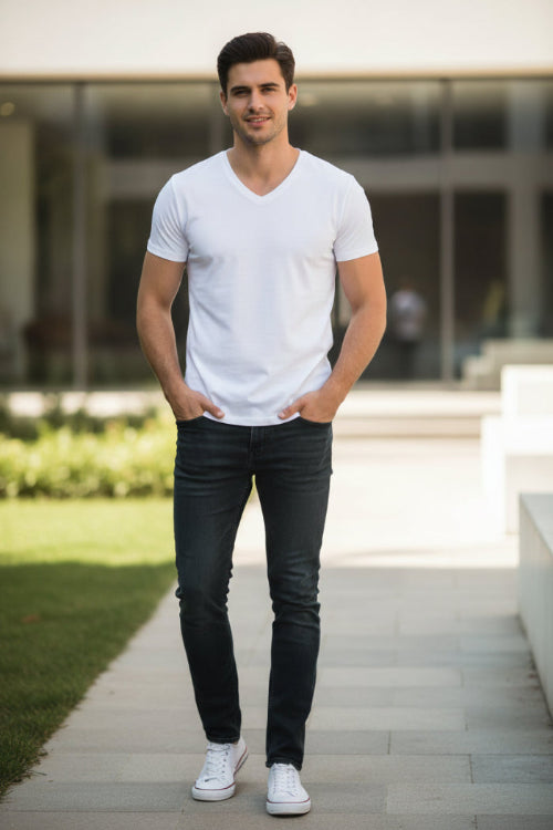 White t-shirt on a white background