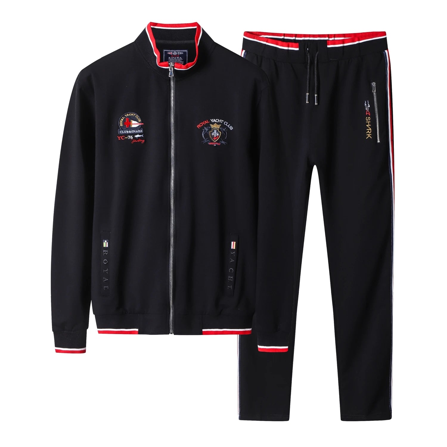 TACE&SHARK Fashion Casual White Military Jacket Coat Stand Collar Zipper Jackets Men Brand Embroidery Outerwear Clothing