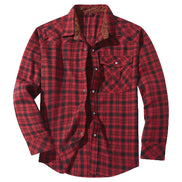 Red and black plaid shirt on a white background