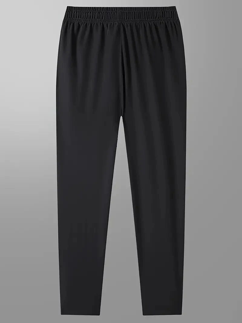 Black pants on a gray background
