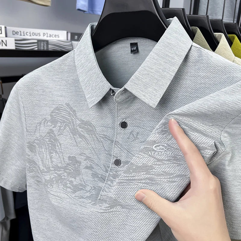 Summer New Print Comfortable Short Sleeve POLO Shirt Collar Fashion Casual T-shirt Cross-border Versatile Top