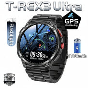 Smartwatch with features highlighted on a dark background