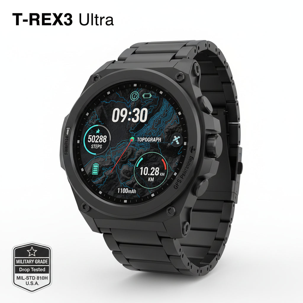 T-Rex3 Ultra Smart Watch - 1.7" Large Screen, 1100mAh Battery, 5ATM Waterproof