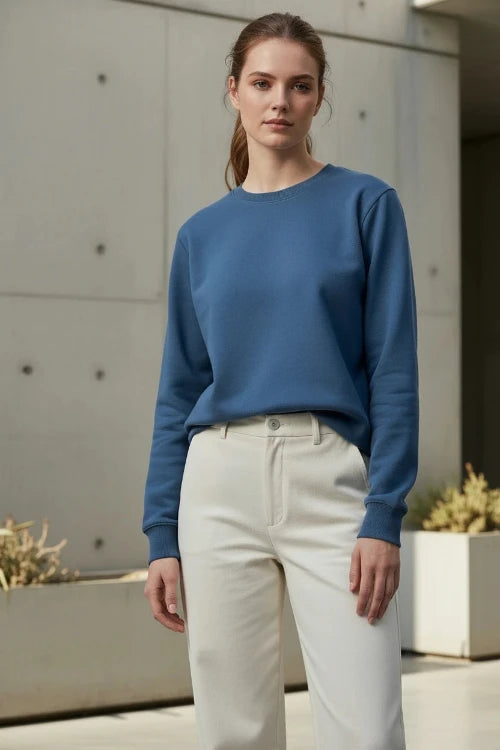 Blue sweatshirt on a white background