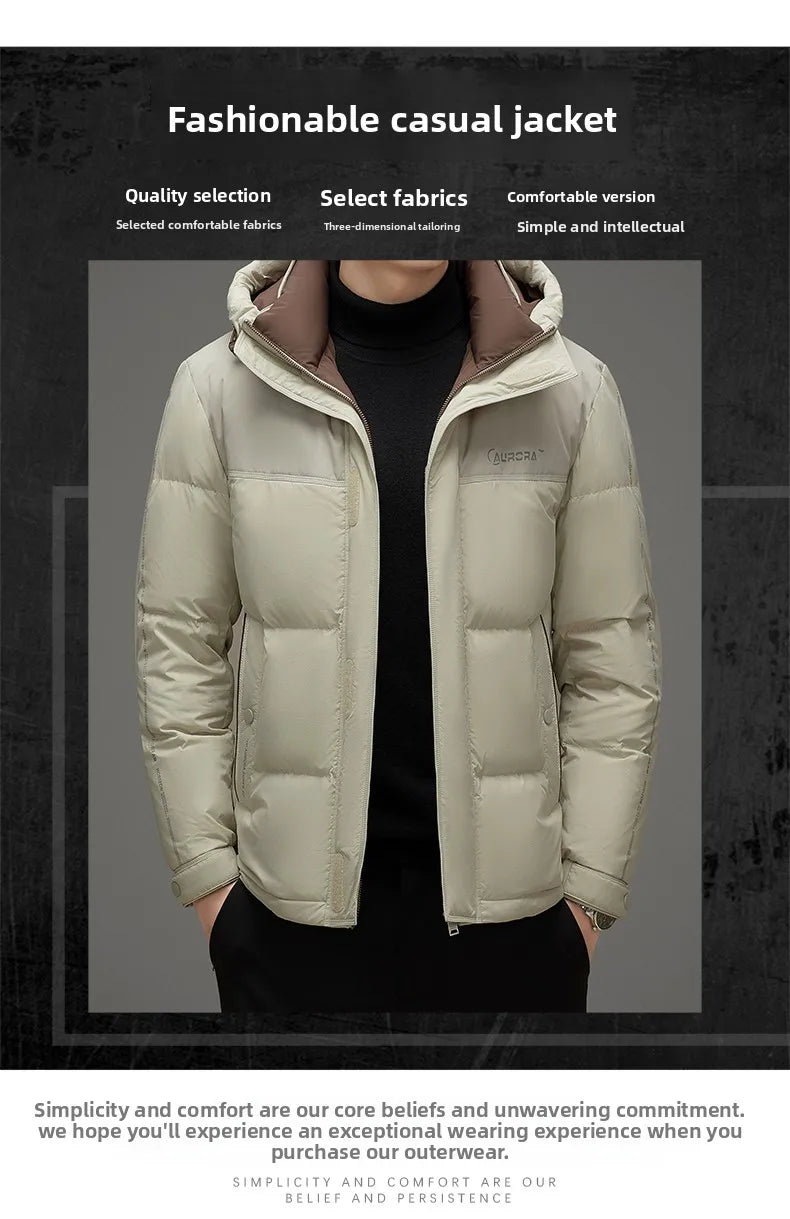 High End 90% White Duck Down Thick Winter New Brand Hooded Casual Fashion Luxury Mens Down Jackets Windbreaker Puffer Coats