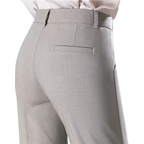 Gray pants with a white shirt on a white background