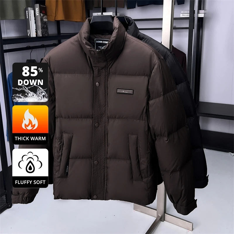 High End Winter New Brand Fashion Warm 85% Duck Down Filled Mens Jacket Casual Designer Feather Windbreaker Puffer Coats
