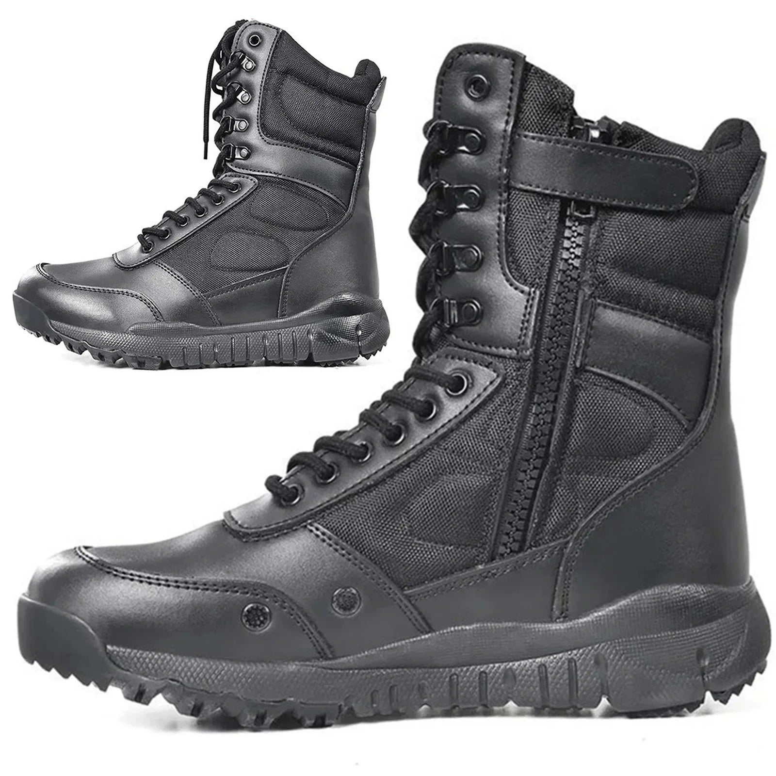LAHORS® Brand Lightweight Cowhide Leather Tactical Boots Men's Boots Desert Combat Boots Outdoor Hiking Boots Ankle Shoes Men