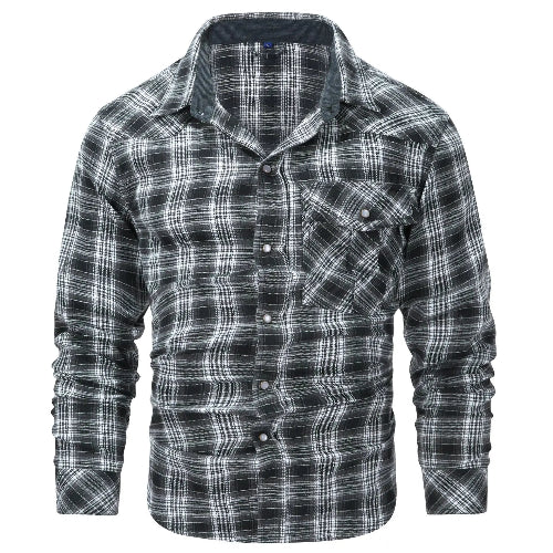 Black and white plaid shirt on a white background