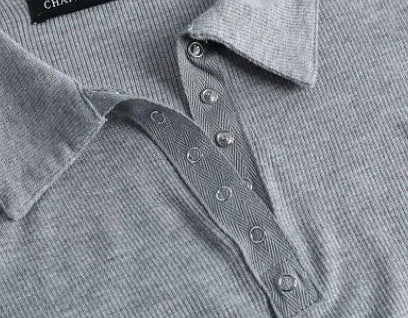 Polo Neck Shirt for Women Sexy Woman T Coquette Clothes Plain 100℅ Cotton Button Slim Korean Style with Collar Pretty Cheap Tops