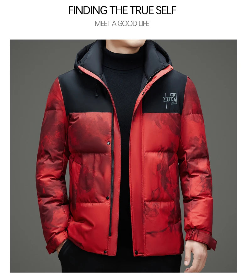 High End Winter Hooded Fashion Warm 85% Duck Down Filled Mens Jacket Casual Designer Feather Outerwear Windbreaker Puffer Coats