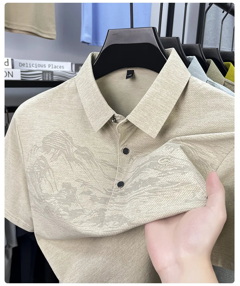 Summer New Print Comfortable Short Sleeve POLO Shirt Collar Fashion Casual T-shirt Cross-border Versatile Top