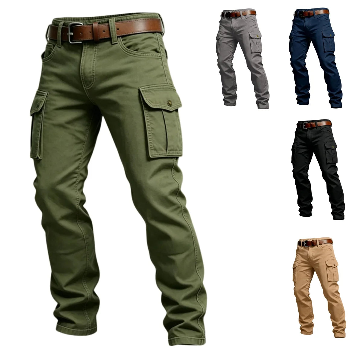 Wear Resistant Work Pant Man Multi-pocket Straight Cargo Trousers Outdoor Jogging Tactical Pants Spring Autumn Casual Trousers