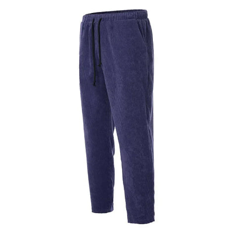 Navy blue sweatpants on a white background
