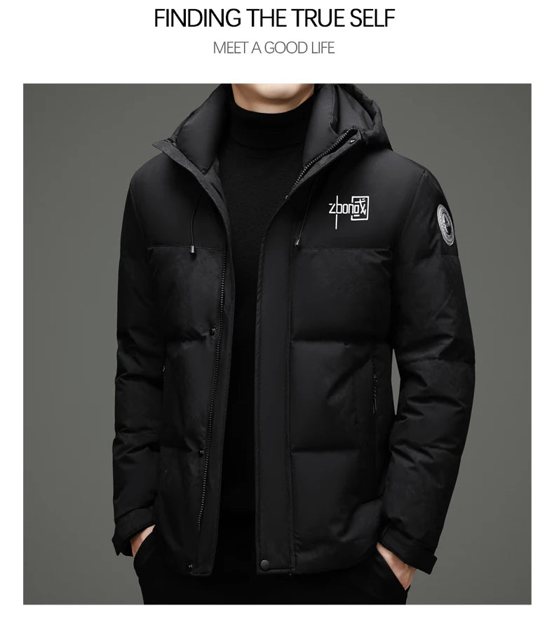 High End Winter Hooded Fashion Warm 85% Duck Down Filled Mens Jacket Casual Designer Feather Outerwear Windbreaker Puffer Coats