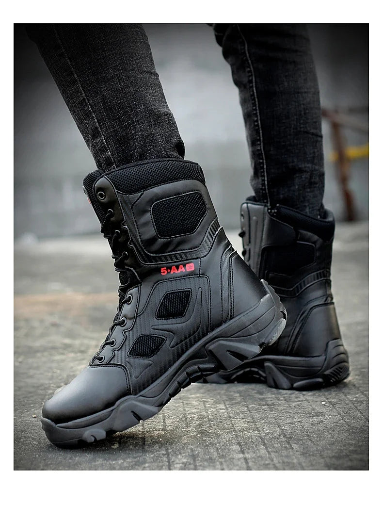 Men's Shoes Winter Men Combat Tactical Boots 2026 New Work Safety Shoes for Men Sneakers Fashion Waterproof Motorcycle Boots