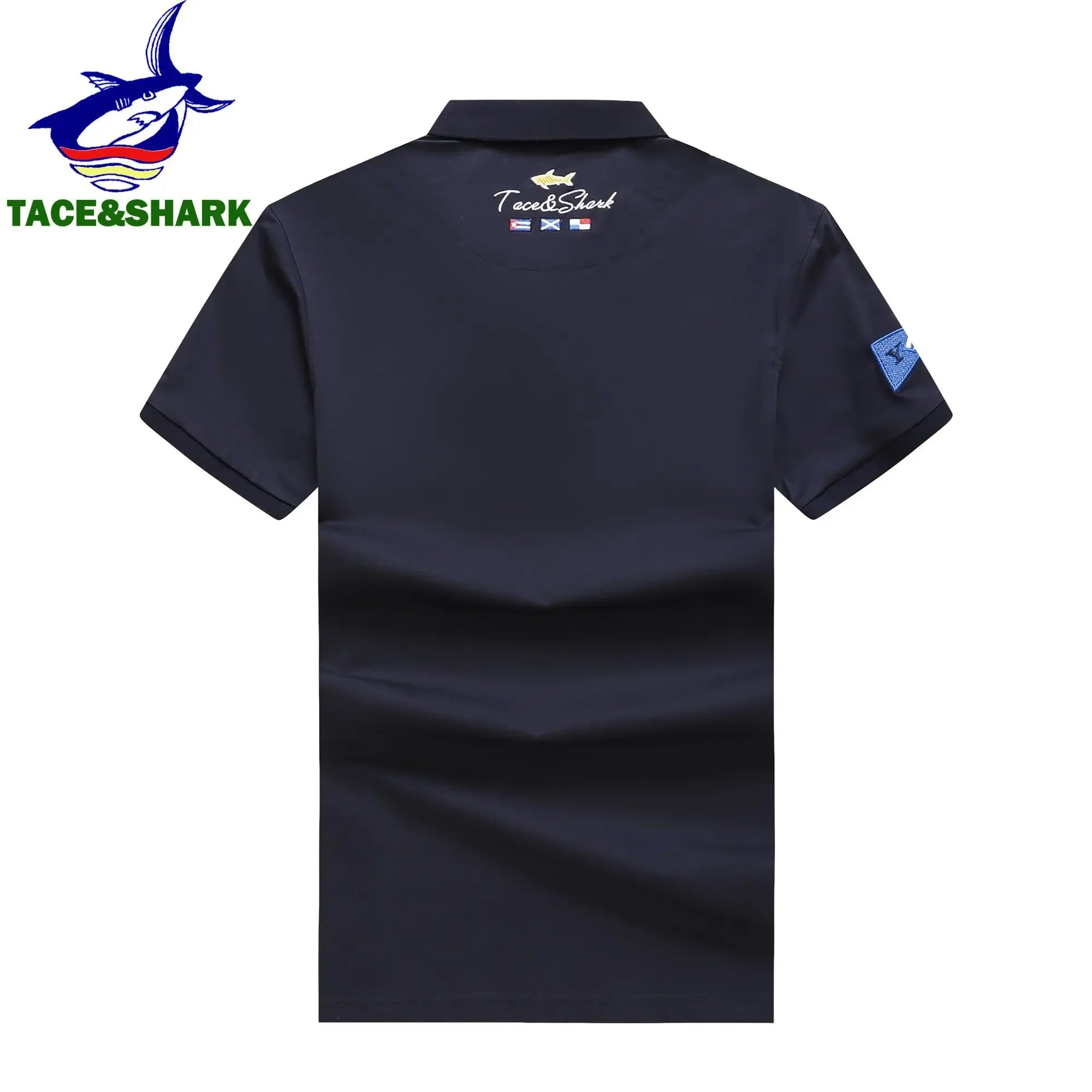 TACE&SHARK Brand Business Polo Shirt Men Summer Tops Solid Color Shark