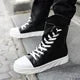 Men 6 cm Height Increasing Platform Boots Back Zip Leather Shoes Male Mixed Colors Y3 High Top Black White Men's Boots
