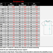 Size chart for shirts with measurements in centimeters and inches.